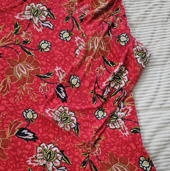 Philosophy Womens Floral Red Top 2X - Picture 4 of 5